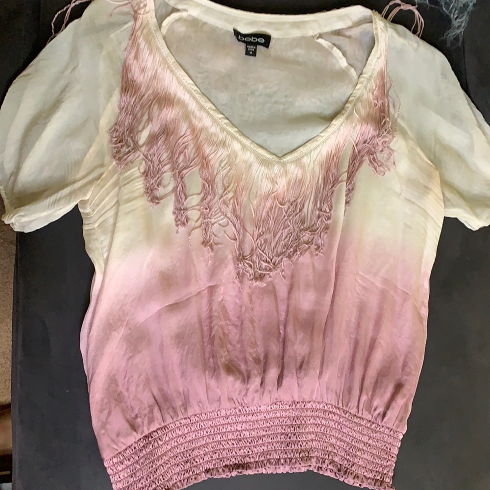 Bebe fringed top